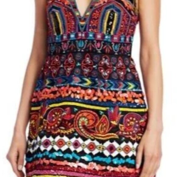 Alice + Olivia Patty Embroidered Bead Sequin Lantern black Dress 0 $1,395 NWT - Picture 2 of 16